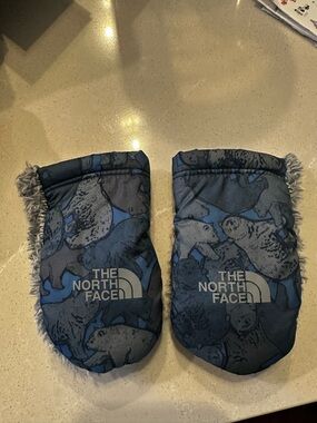 The North Face Navy and Blue Polar Bear Mittens